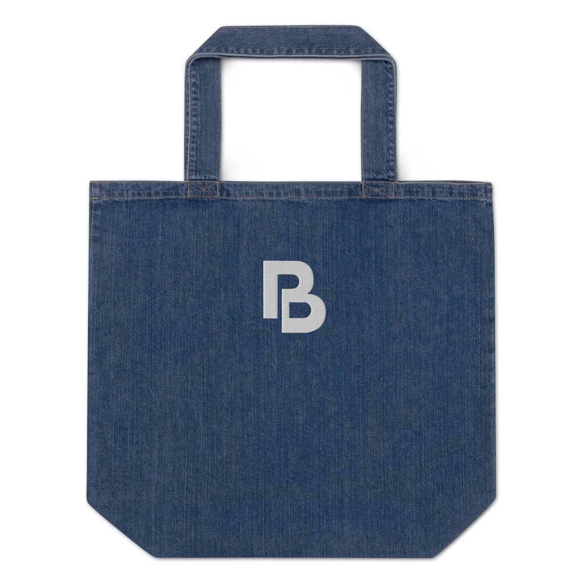Organic denim tote bag
